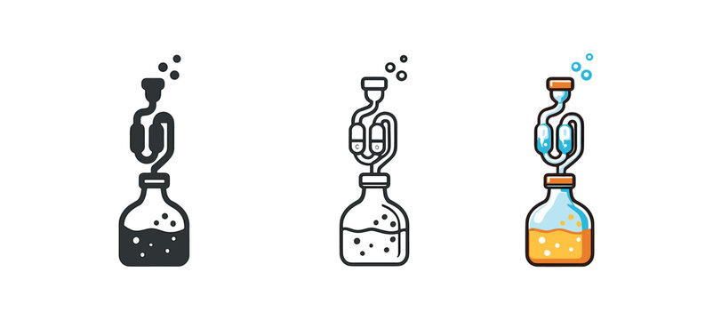 fermentation airlock bottle for brewing fermentation gases escaping