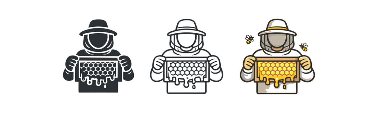 beekeeping beekeeper holding honey frame with honey dripping softly