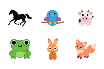 Naklejka premium set of funny animals