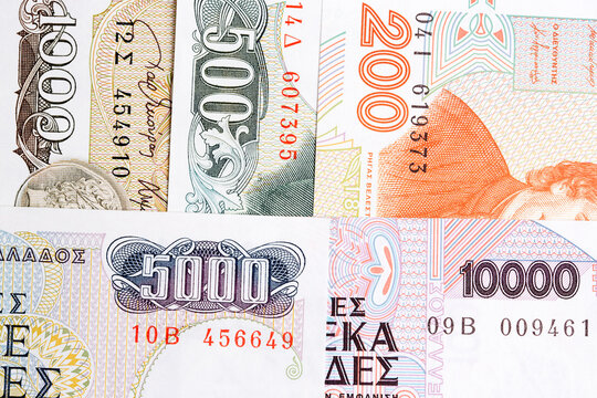 Closeup of Greek Drachma - a business background