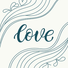 Obraz premium Abstract Wave Lines Subtly Forming The Word Love (1)