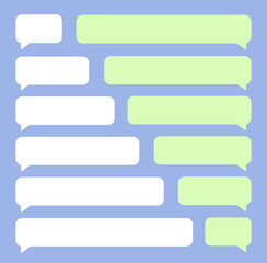 Social messaging chatting app speech bubbles origami colorful chat balloons messages vector flat paper