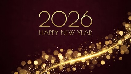 Festive year 2026 celebration with golden sparkle and lights