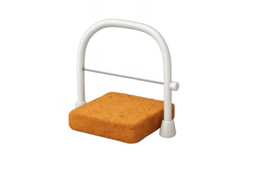 White arch structure creating a passage for orange block