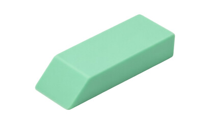 Mint green rubber eraser isolated PNG on transparent background, school supply for correcting mistakes and stationery design