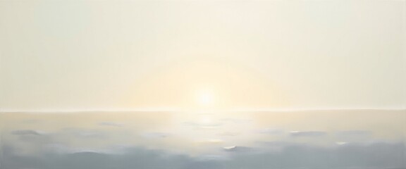 Minimal abstract sunrise sea background in soft pastel tones