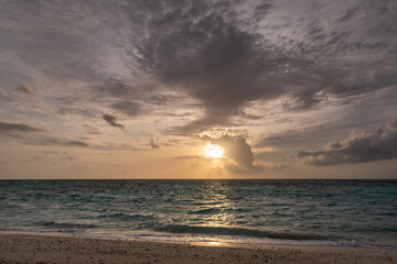 Awesome subset seascape in Maldives Island