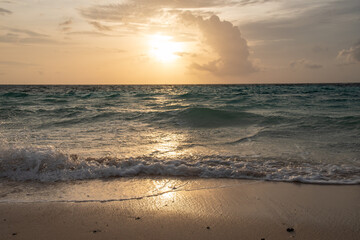 Awesome subset seascape in Maldives Island