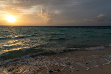 Awesome subset seascape in Maldives Island