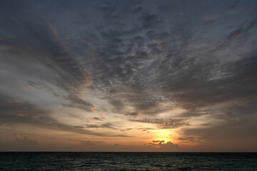 Awesome subset seascape in Maldives Island