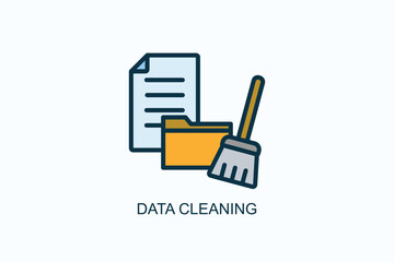 Data Cleaning Icon Or Logo Isolated Vector Illustration