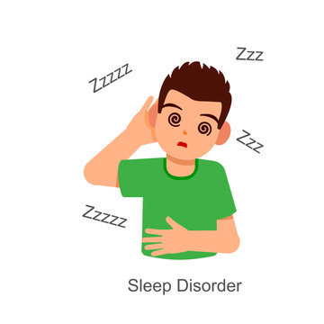 A fun cartoon vector illustration of Head surrounded by cut/messy Zz icons