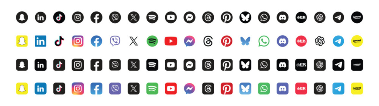 popular 2026 social media logos vector icon set of for editorial use	
