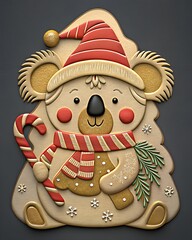 Christmas koala illustration