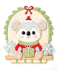 Christmas koala illustration
