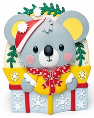 Christmas koala illustration