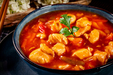 Chinese chicken sweet and sour sauce.