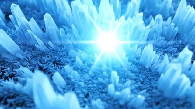 Gleaming crystal forest with radiant center