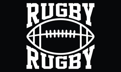 Rugby rugby - Rugby T-shirt Design, Vintage College Font Artwork Athletic Typography Sporty Graphic Style for Tees & Prints | Retro Sportswear, Team Spirit, Bold Lettering, College Team Pride