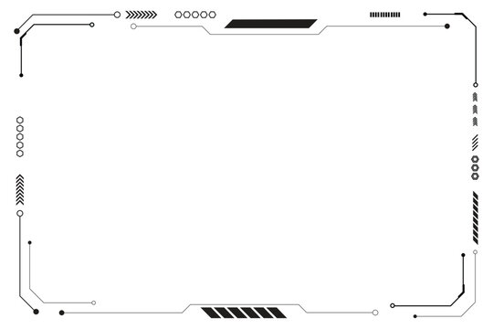 Black control panel abstract modern technology futuristic interface hud ui on white background.