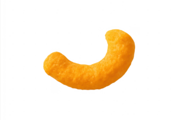 Crunchy orange cheese puff snack transparent background