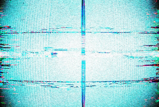Retro VHS background. Glitch art scan line background. TV scan line monitor for old technology concept. Glitch camera effect.