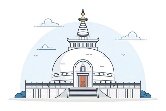 Minimalist vector of Bhubaneswar Dhauli Stupa
