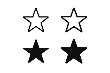 Obraz premium Two outline stars and two solid stars arranged in a grid on a white background
