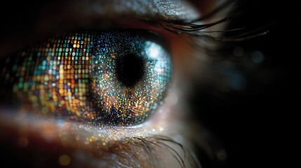 Digital eye with binary code reflection