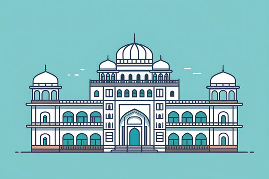 Minimalist vector of Indore Rajwada Palace