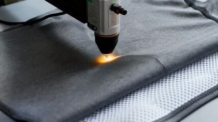 Medium shot of bonded fabric layers being fused together with heat and pressure to create a durable seamless textile ideal for performance wear.
