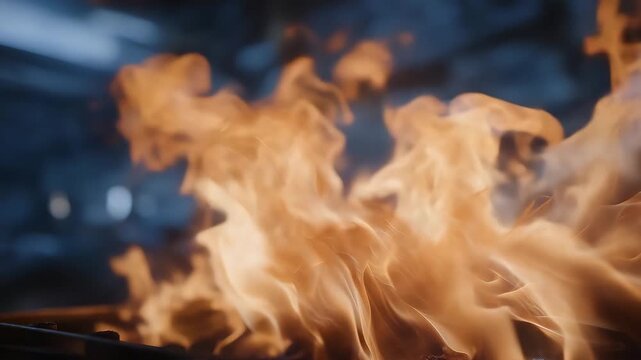 A university research team testing biofuel droplets in a high-speed combustion chamber, flame shapes captured in ultra-slow motion to study clean burn efficiency &mdash; advanced renewable energy science