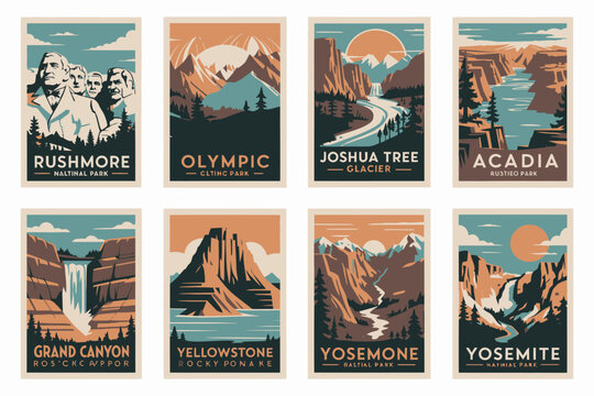 Vintage National Park Posters Collection