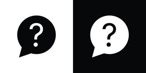 Question icon, silhouette pictogram. black icon set