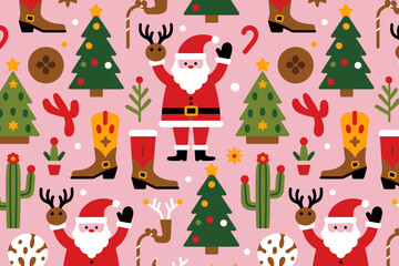Whimsical Santa Claus Christmas Pattern