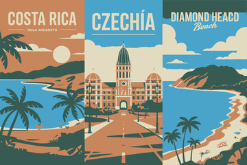 Obraz premium travel background with travel icons