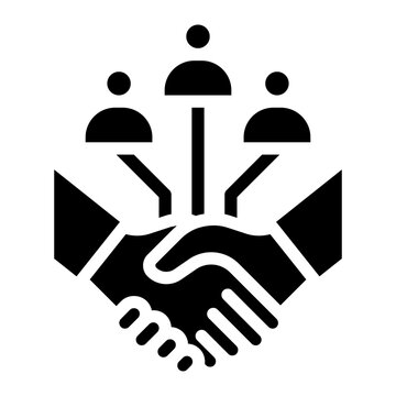 Collaboration, organization, trust, social, collaboration, people, dea sharing, crowdsourcing, knowledge exchange, brainstorming, partnerships, outline icon glyph, solid vector design illustrator	