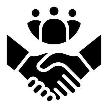 Collaboration, organization, trust, social, collaboration, people, dea sharing, crowdsourcing, knowledge exchange, brainstorming, partnerships, outline icon glyph, solid vector design illustrator	