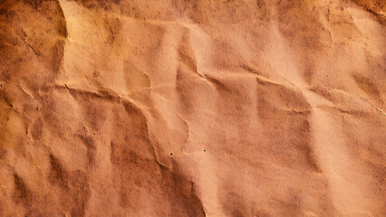 Closeup of brown vintage crumpled paper for texture background. Vector design.