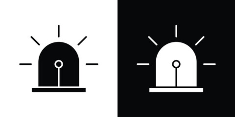 Siren icon, silhouette pictogram. black icon set