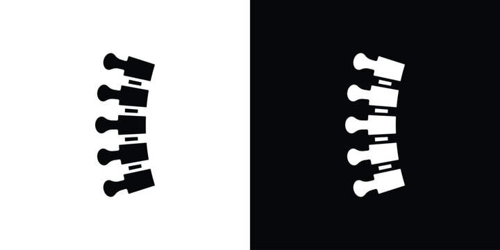 Spine icon, silhouette pictogram. black icon set