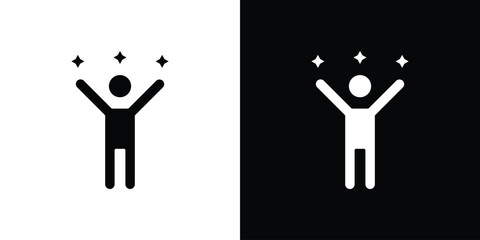 Success icon, silhouette pictogram. black icon set
