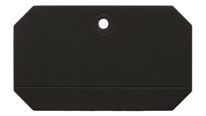 Black rectangular object with a hole