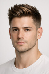 Fototapeta premium portrait of a young man with stylish haircut