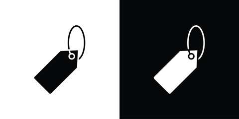 Tag icon, silhouette pictogram. black icon set