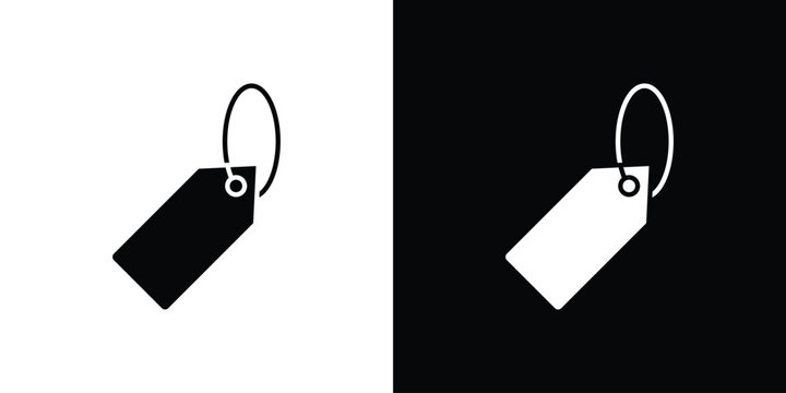 Tag icon, silhouette pictogram. black icon set