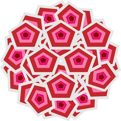 Illustrations of business organizations, the brain, ideas, houses, structures, and geometric shapes.