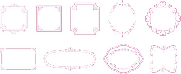 エレガントなフレームセット　ピンク