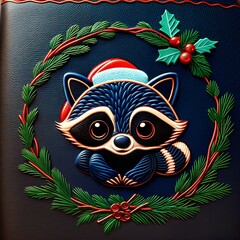 Christmas animal illustration