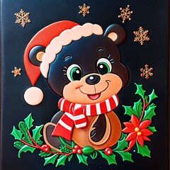 Christmas animal illustration